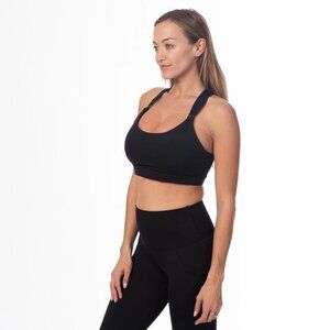 NWT SWEAT & MILK Chloe 3 Running Maternity/Nursing Sports Bra Black Size L